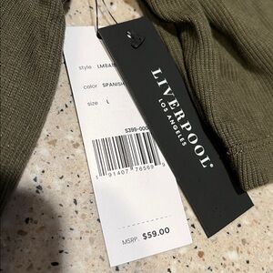 Liverpool Spanish Olive Top size L NWT